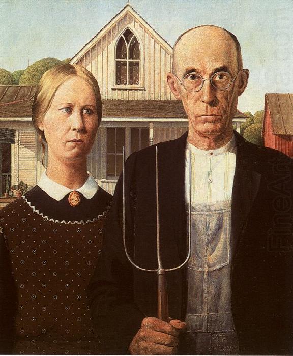 Grant Wood American Gothic china oil painting image